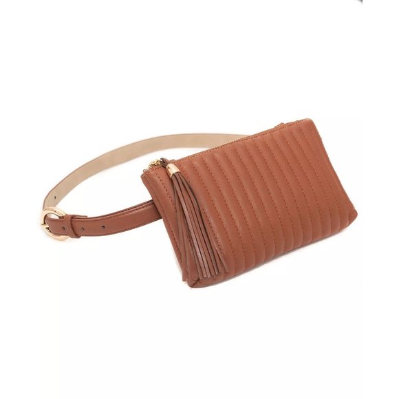 I.N.C. INTERNATIONAL CONCEPTS Convertible Fanny Pack - Cognac / Gold - Large - Picture 5 of 5